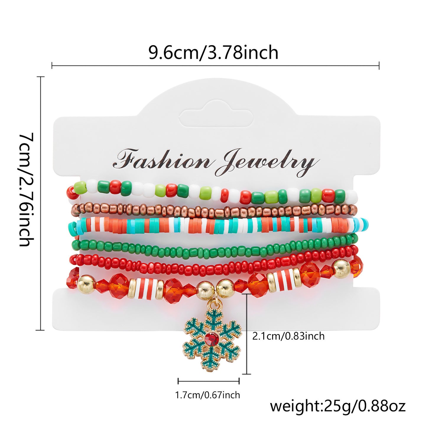 Christmas Cartoon Character Resin Bracelet Set with Snowflake Reindeer Bell Santa Claus Elements Casual Unisex Jewelry