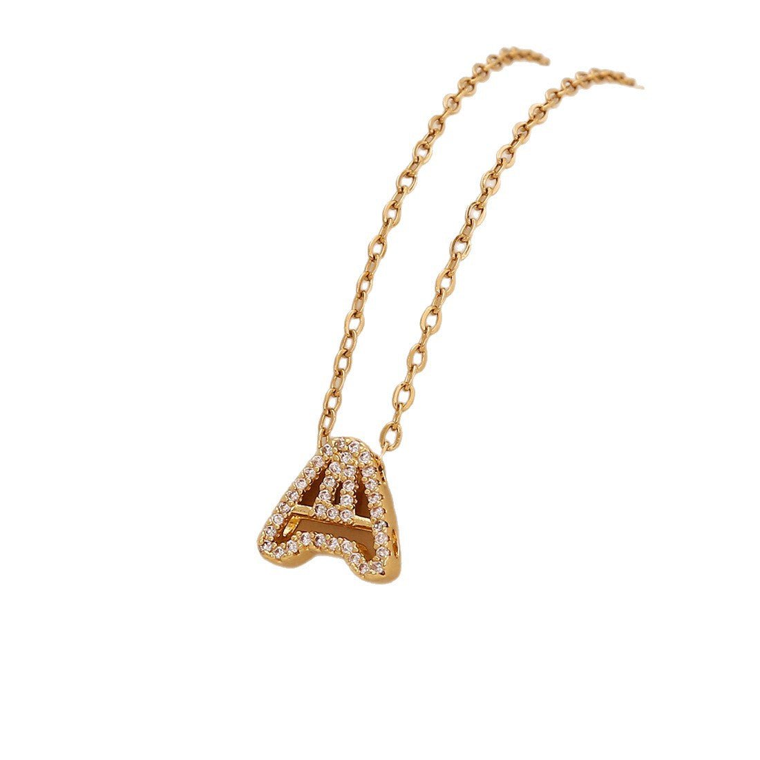 Minimalist Letter-Shaped Stainless Steel Pendant Necklace for Women with Versatile Clavicle Design