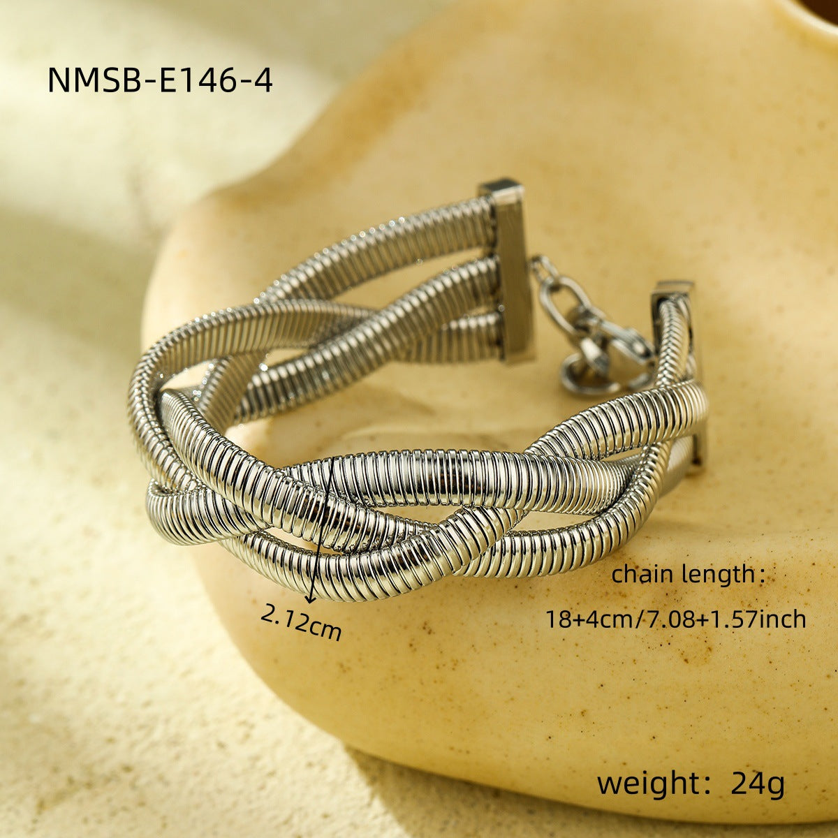 Pulsera de Acero Inoxidable con Malla Geométrica para Mujer con Acabado Chapado, Diseño Hueco, Accesorio de Moda Resistente a la Decoloración