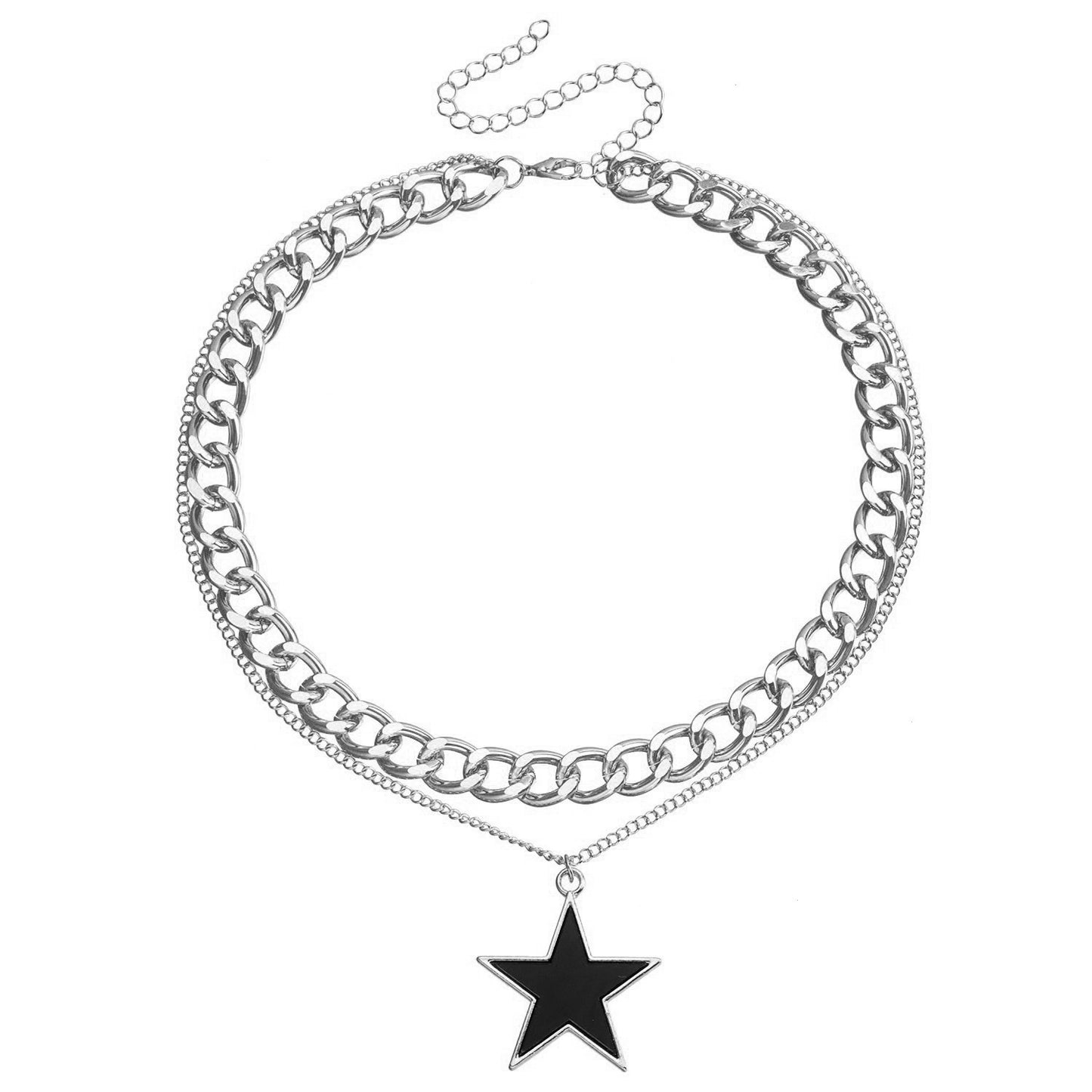 Elegant Two-Tier White Butterfly Alloy Necklace for Women with Plated Metal Finish and Clavicle Chain Style