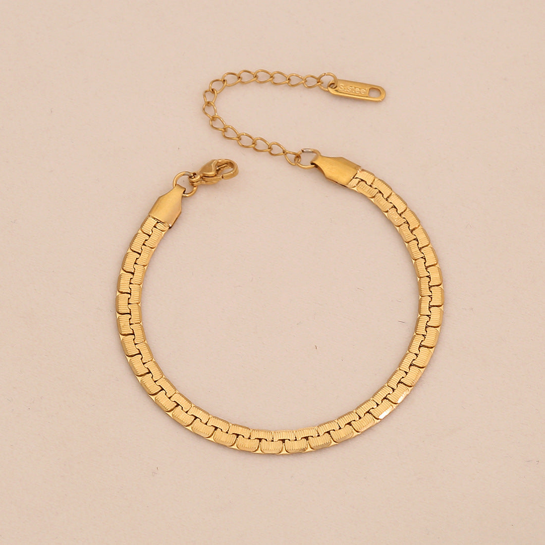 INS Style Stainless Steel Cuban Bracelet for Women with Plated Finish