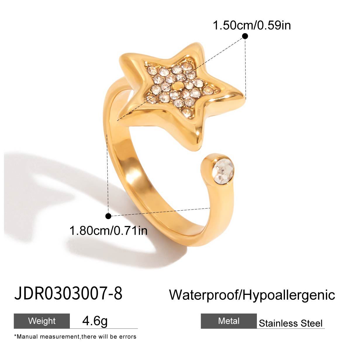 Minimalist Star Stainless Steel Plated Ring for Women