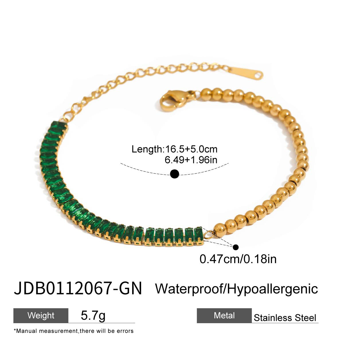 Pulsera Minimalista de Lujo Geométrica de Acero Inoxidable con Circonita Cúbica para Mujer