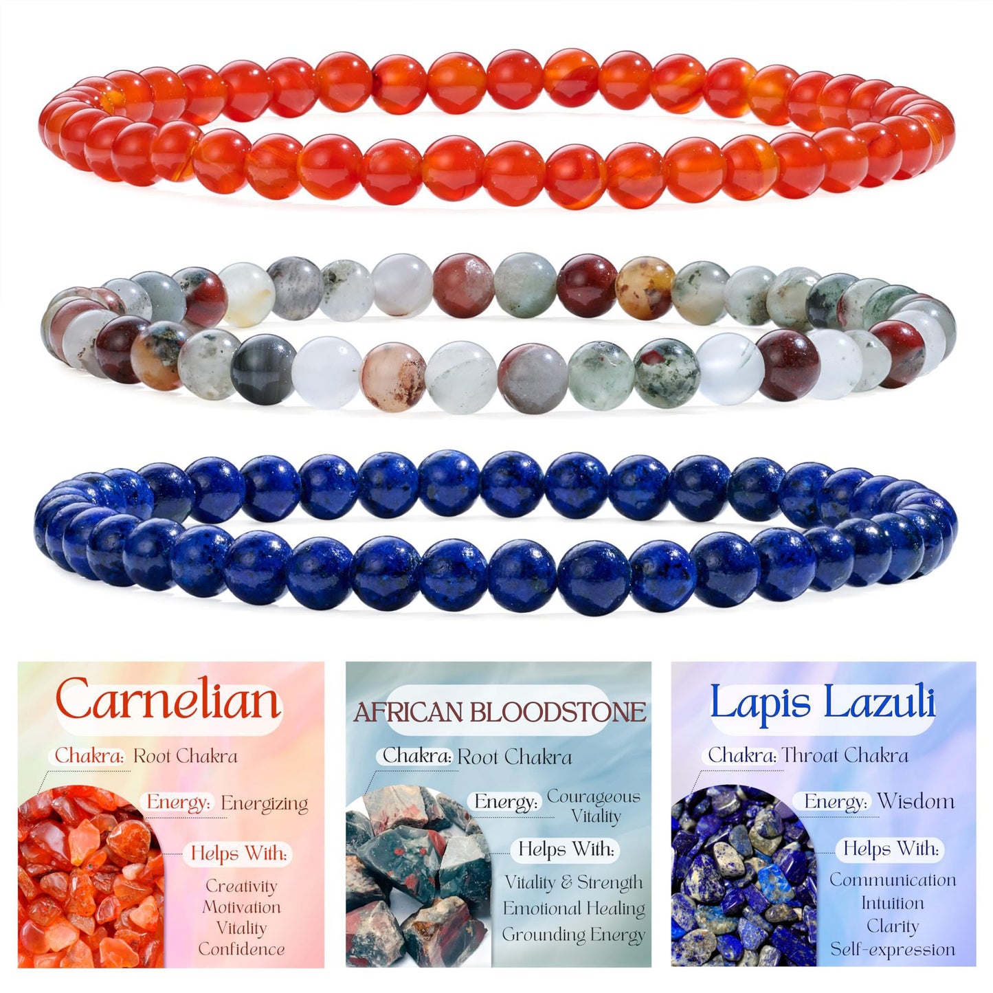 Minimalist Natural Agate and Crystal Geometric Beaded Stretch Bracelet for Women