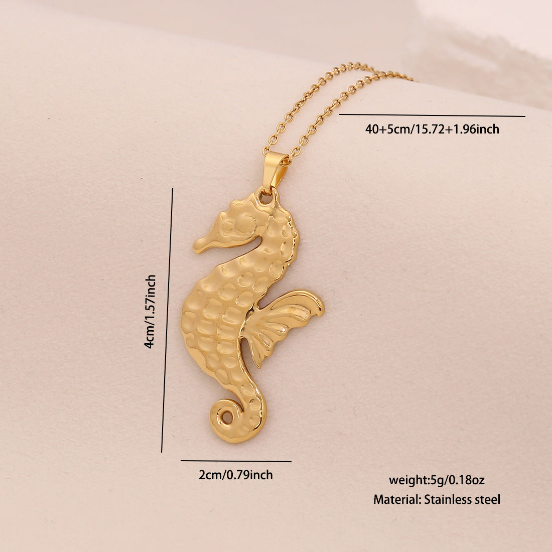 Personalized Stainless Steel Ocean Animal Pendant Necklace with Electroplated Finish - Starfish, Turtle, Seahorse & Tropical Fish Designs