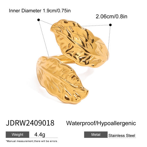 Anillo de acero inoxidable geométrico minimalista con acabado chapado para mujer con acento de mariposa y lazo