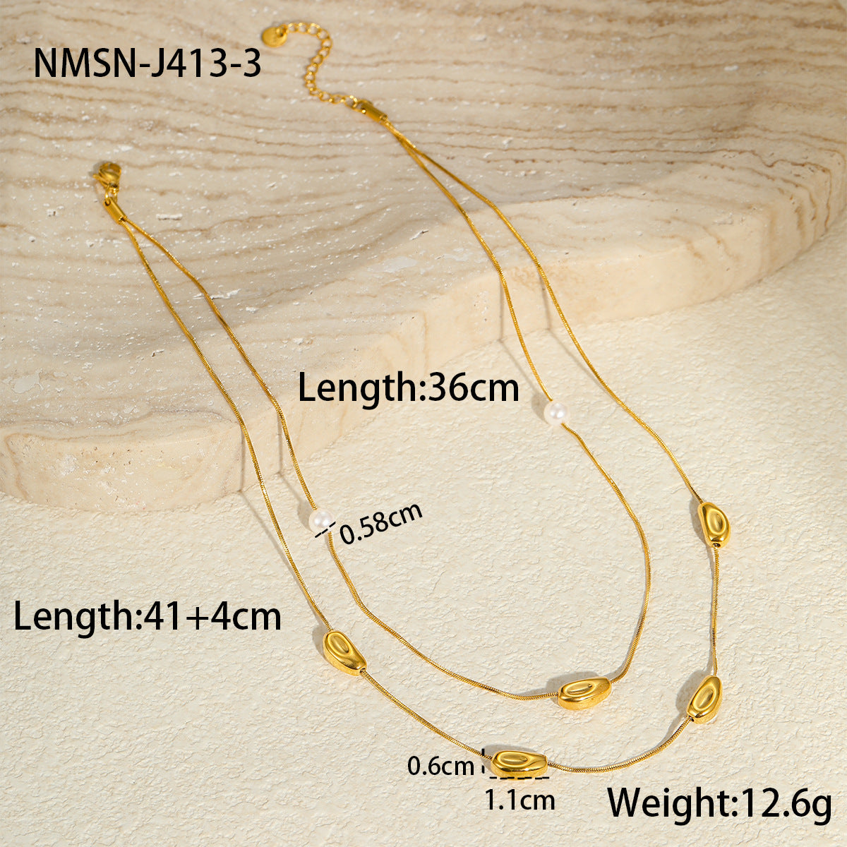 Collar Minimalista de Acero de Titanio Geométrico con Acabado Chapado para Mujer, Joyería de Cadena con Colgante de Lujo Ligero