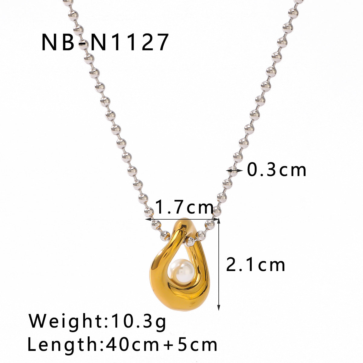 Minimalist Heart-Shaped Stainless Steel Pendant Necklace with 18K Gold Plating and Pearl Inlay for Women