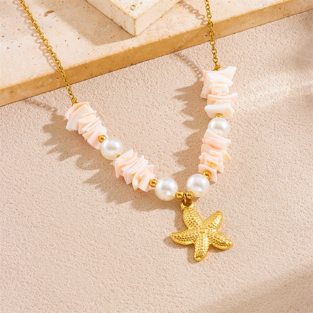Bohemian Elegant Star Stainless Steel Plated Pendant Necklace for Women