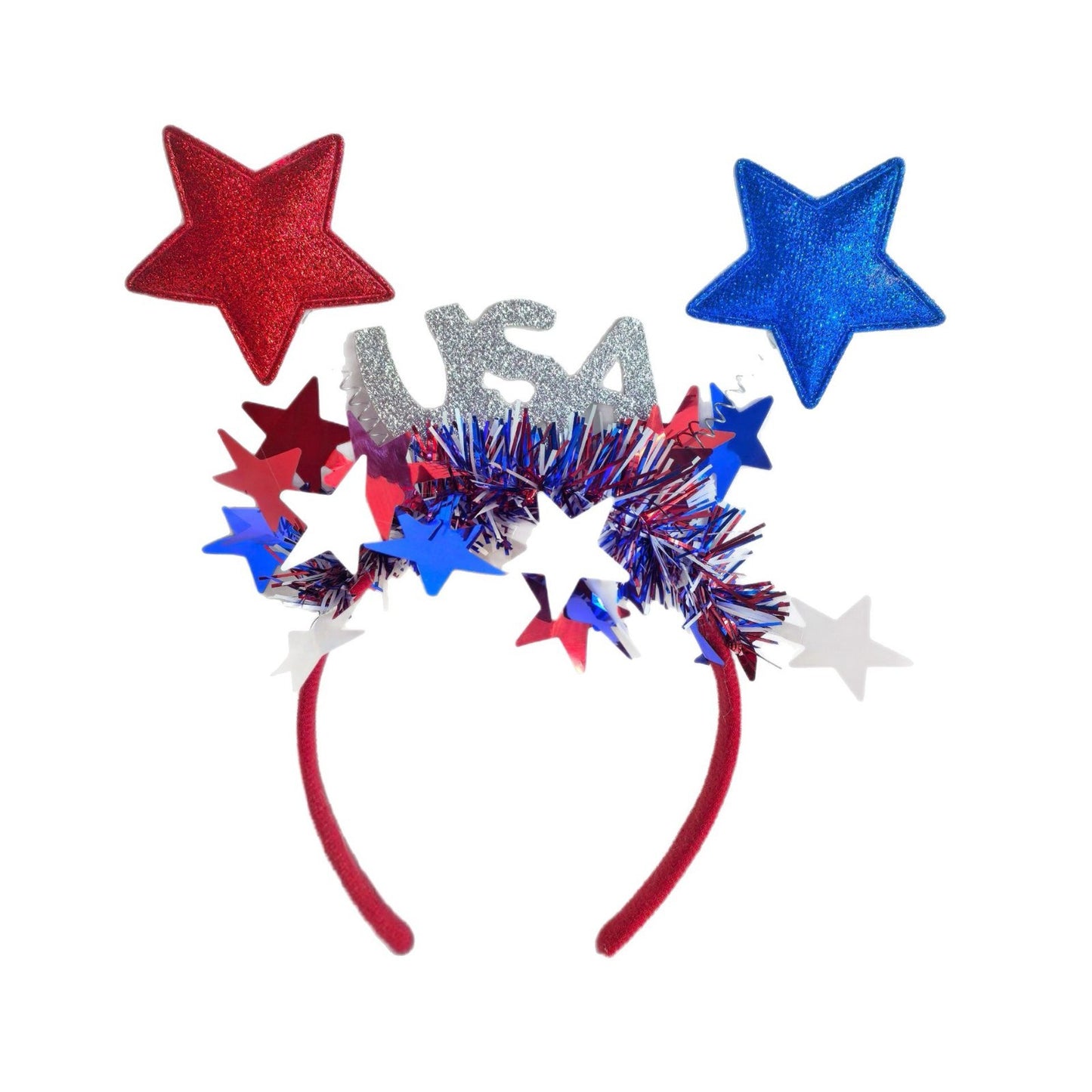 Red White Blue Star Headband for USA Independence Day Party Unisex Hair Accessory