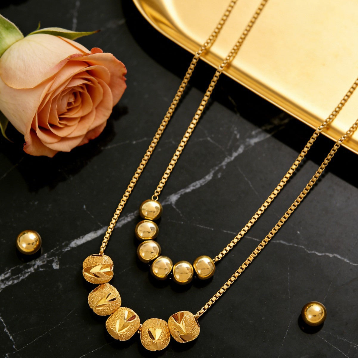 Elegant Geometric Round Stainless Steel PVD Necklace for Women