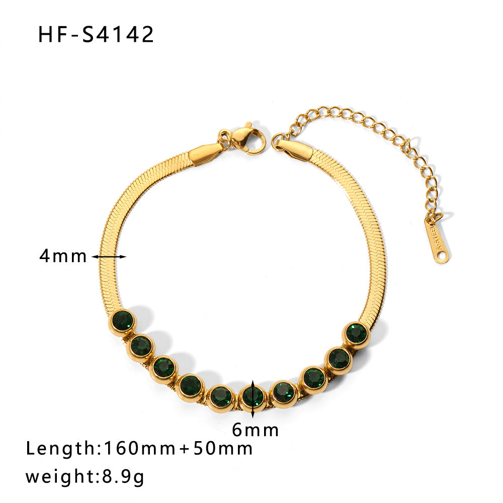 Minimalist Heart-Shaped Pearl Pendant Bracelet for Women with Titanium Steel Chain and Zircon Inlay