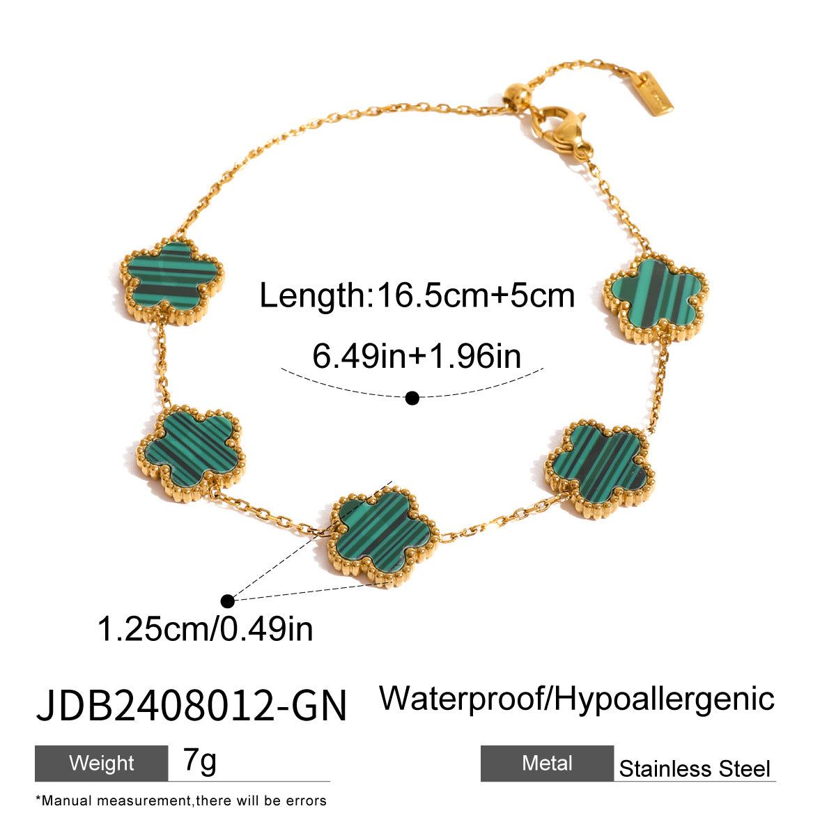 Elegant Geometric Floral Plated Stainless Steel Bracelet for Women