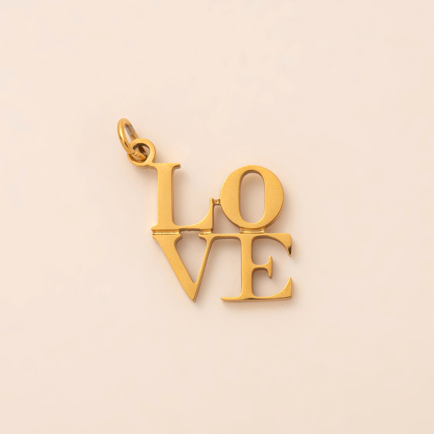 Vintage Geometric Love Charm Bar Titanium Steel PVD Gold Plated Pendant Necklace for Unisex
