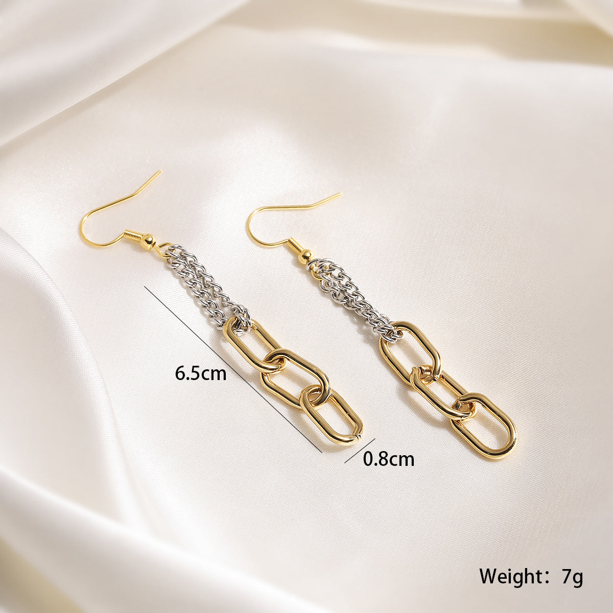 Minimalist 18K Gold Plated Geometric Stainless Steel Tassel Earrings for Women