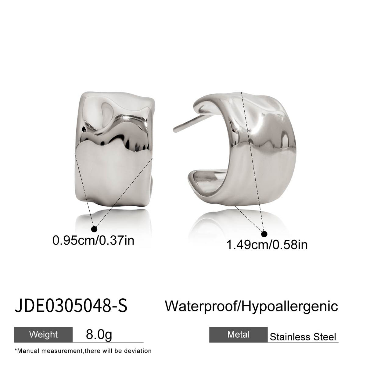 Pendientes de Acero de Titanio Geométricos para Mujer con Acabado Galvanizado, Joyería de Acero Inoxidable Hipoalergénica y a la Moda