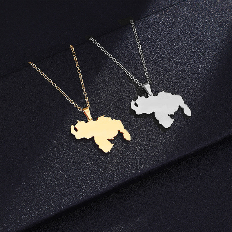 Collar colgante geométrico de acero inoxidable con acabado chapado para uso unisex, a la moda para uso diario