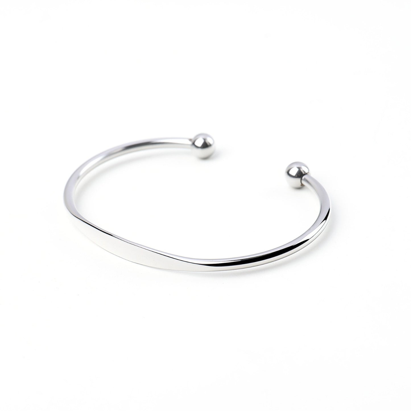 Bracciale a C minimal in acciaio inossidabile lucido da donna