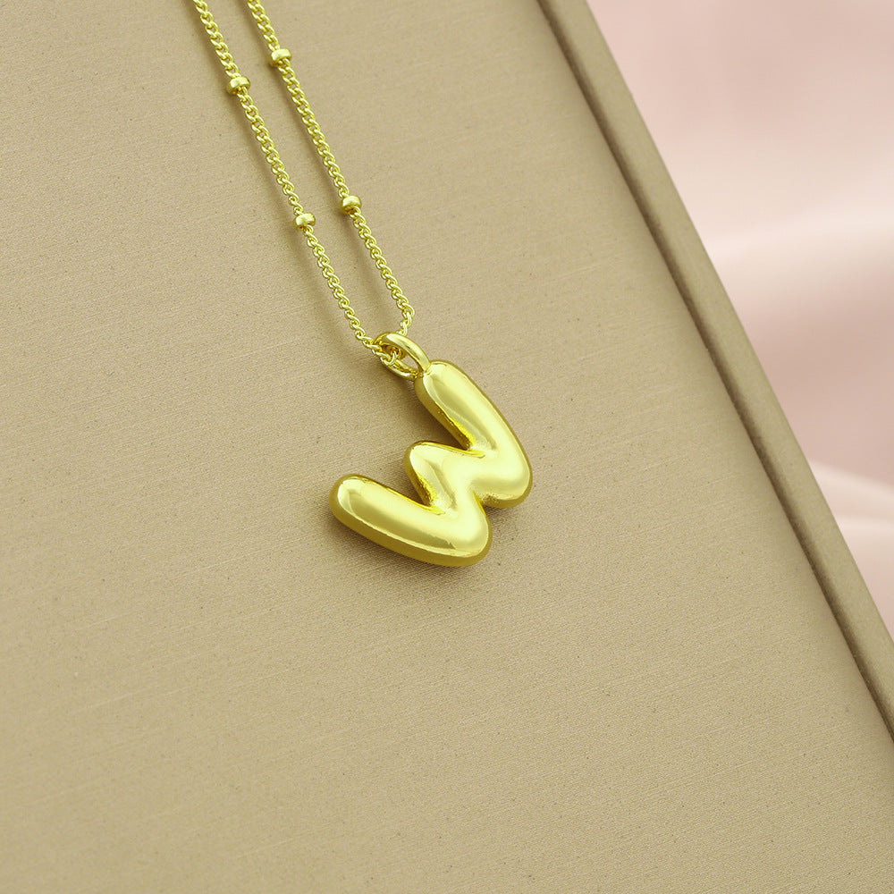 Collar Colgante con Inicial Minimalista para Mujer en Cobre con Acabado Galvanizado Cadena Ajustable para Clavícula