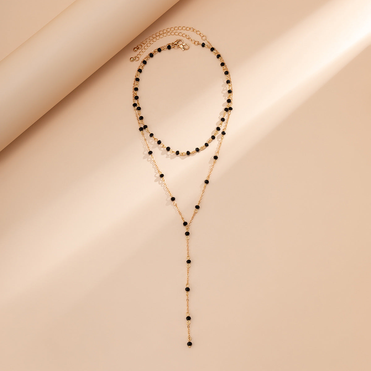 Vintage Geometric Round Crystal Plated Brass Ball Chain Necklace for Women