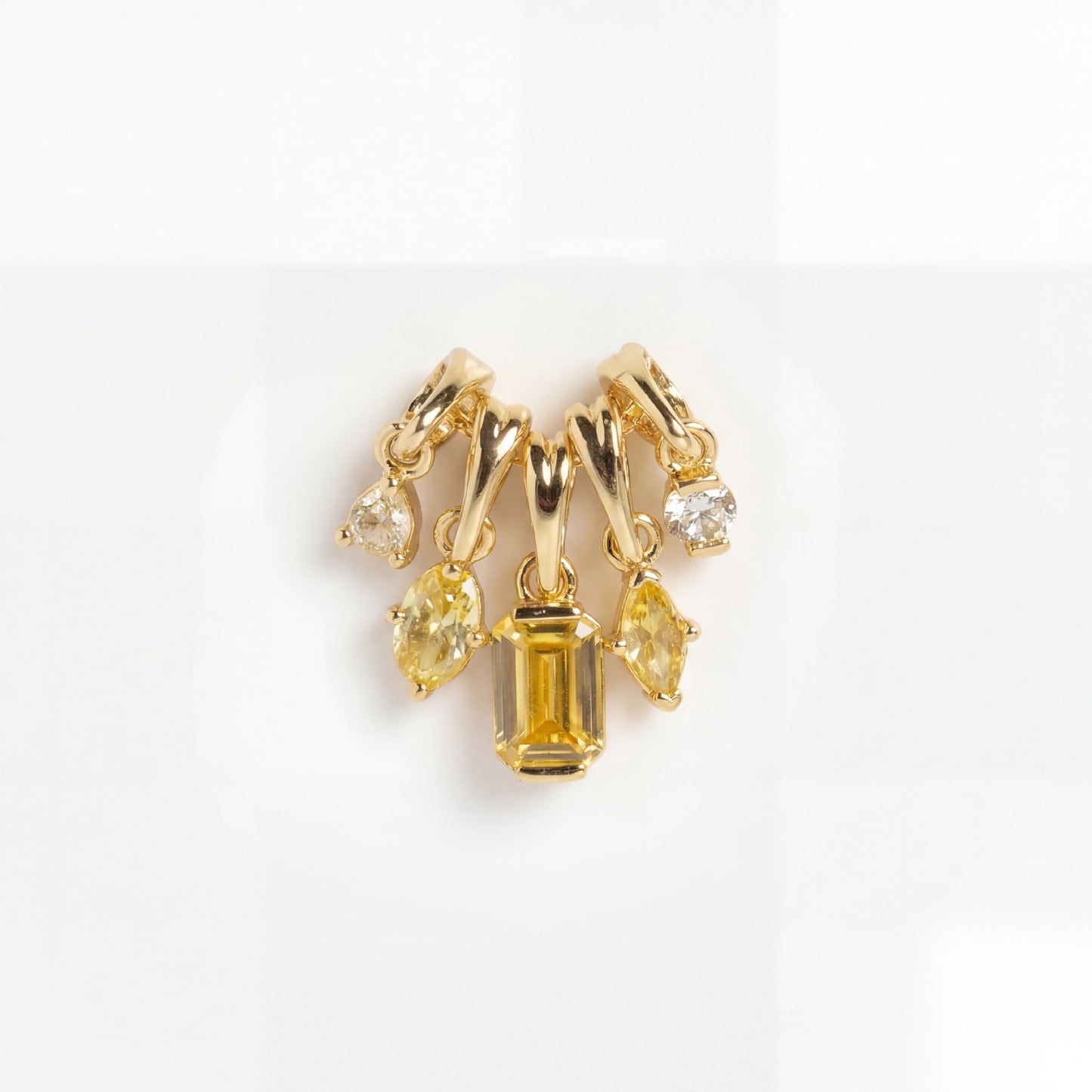 Vintage Geometric Stainless Steel PVD Plated 18K Gold Birthstone Charm Bar for Women