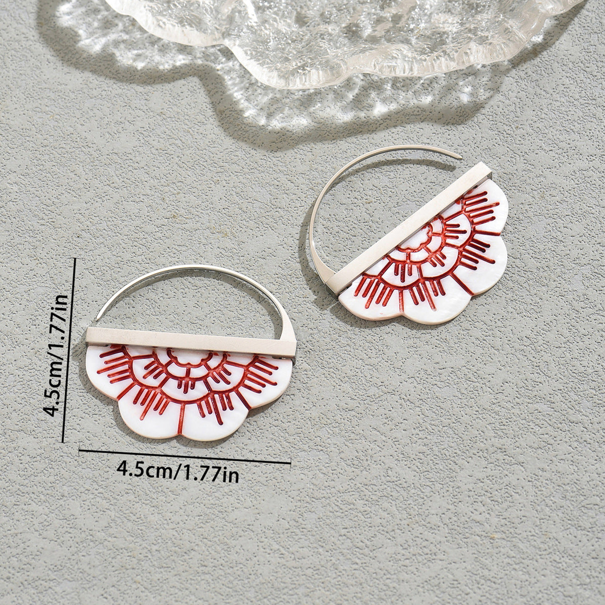 Pendientes de flor de esmalte geométricos minimalistas para mujer en cobre ecológico con postes de acero inoxidable