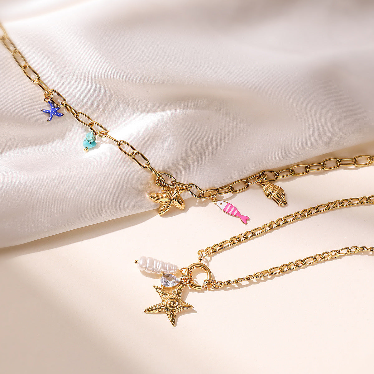 Minimalist Star-Shaped Gold-Plated Stainless Steel Pendant Necklace for Women
