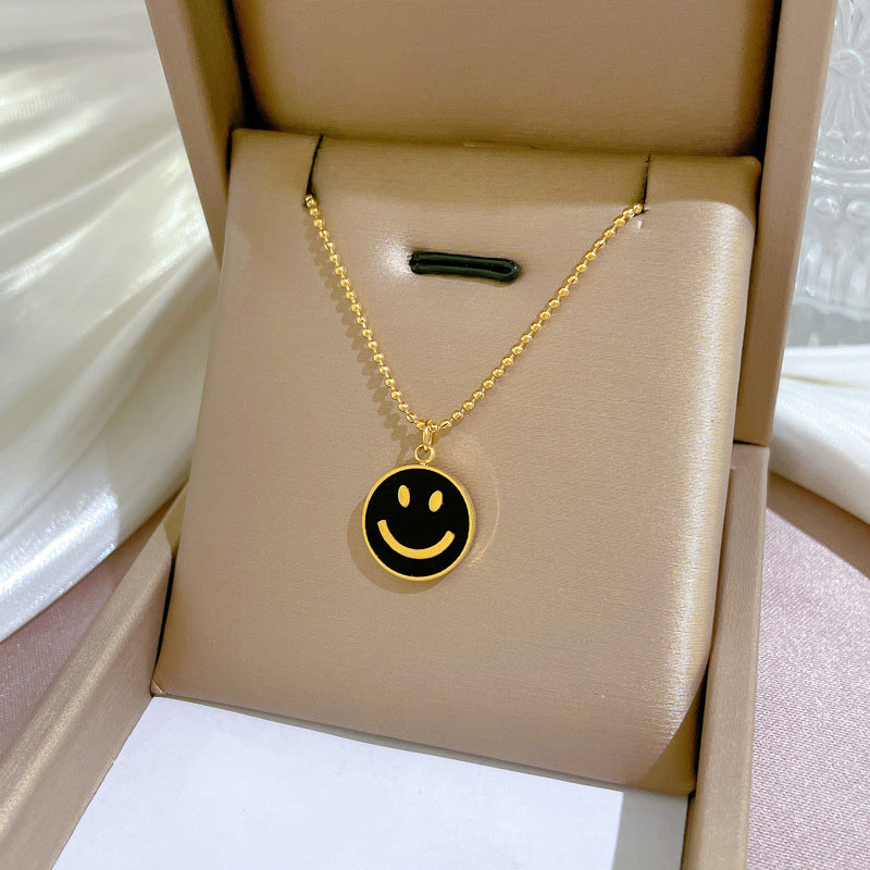 Collana con pendente geometrico minimalista in acciaio al titanio placcato per donna