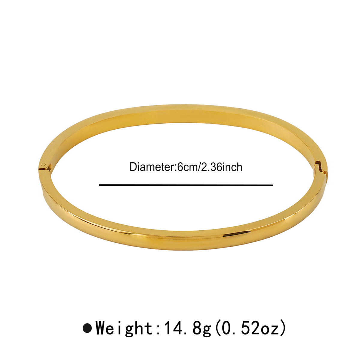 Pulsera de cierre de resorte de acero inoxidable geométrico minimalista con diseño ovalado pulido