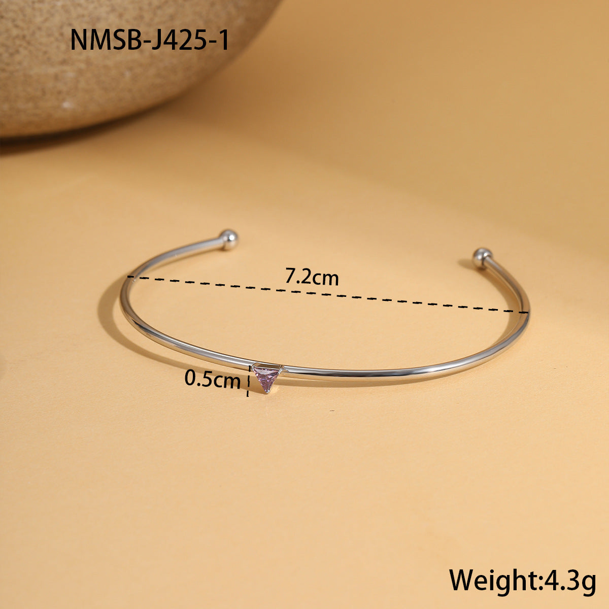 Bracciale alla moda geometrico in acciaio al titanio con intarsio di zirconi colorati da donna, gioiello anallergico placcato a mano