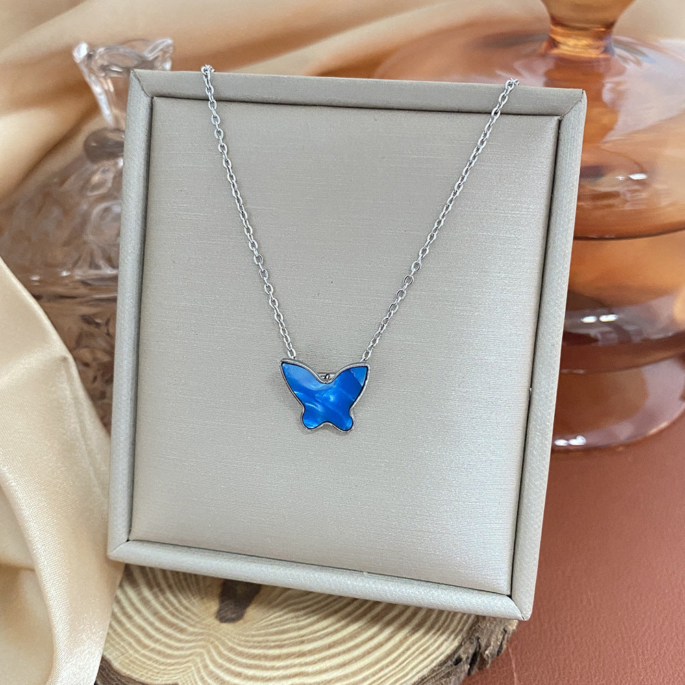 18K Gold Plated Titanium Steel Heart Cartoon Leaf Necklace with Ethnic Elements