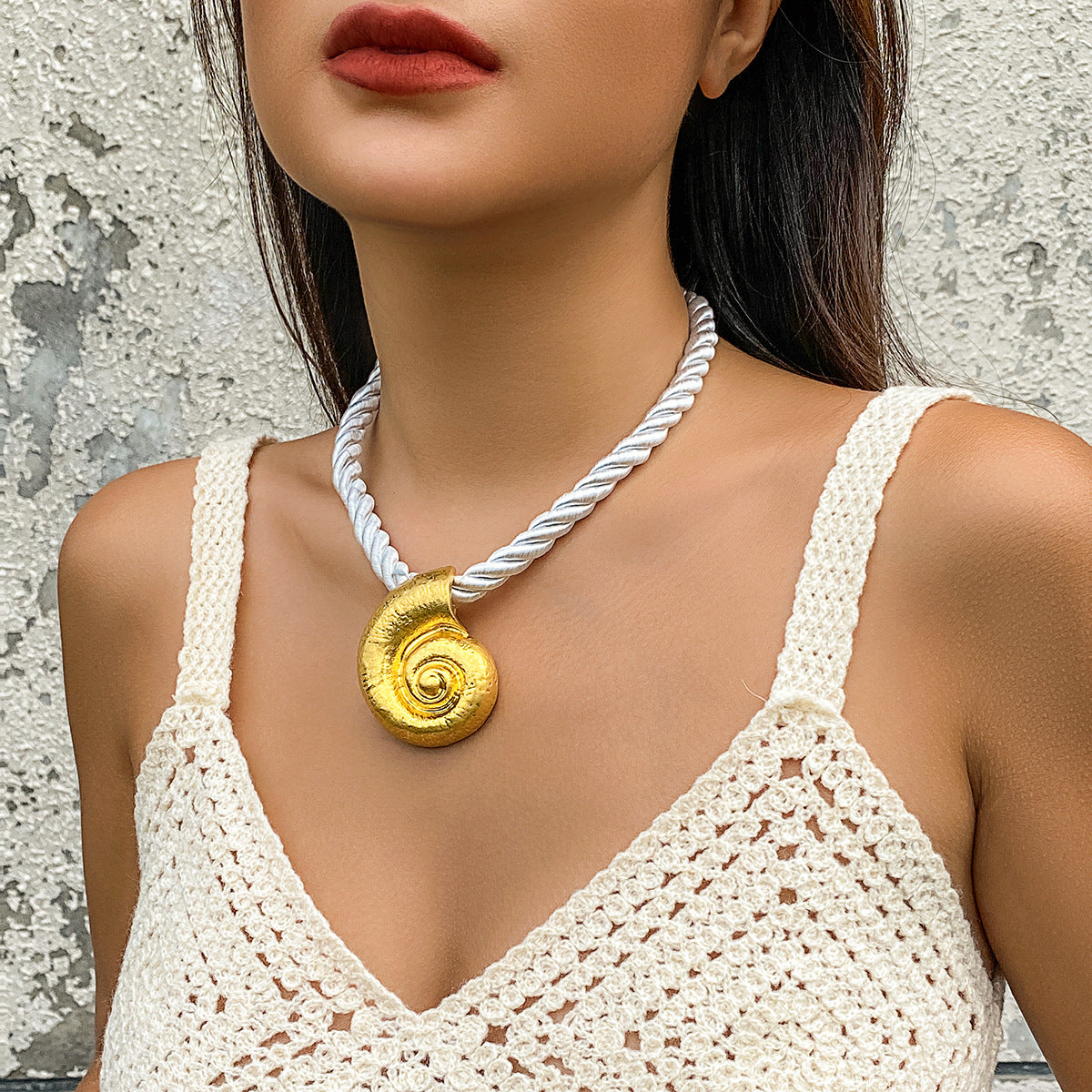 Collana con pendente a stella dolce e grintosa in lega, placcata, con design ispirato all'oceano, da donna