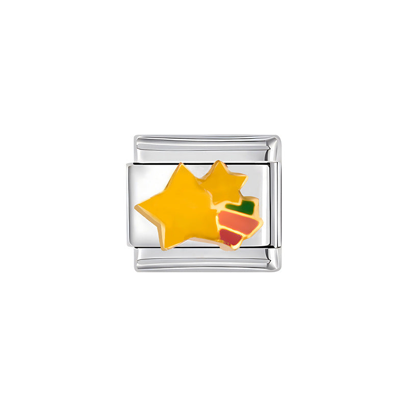 Luxury Casual Stainless Steel Plated DIY Charm Bar with Star Moon Elements