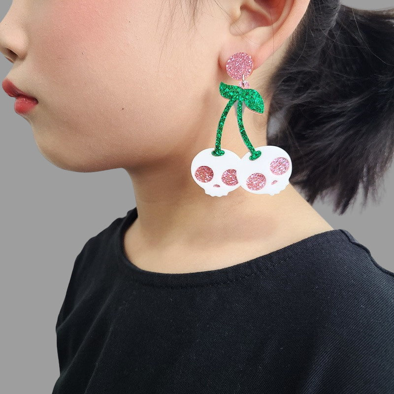 Pendientes acrílicos de Halloween con diseño de calavera, fantasma, demonio y acabado esmaltado para mujer, forma geométrica, divertidos, joyería de disfraz