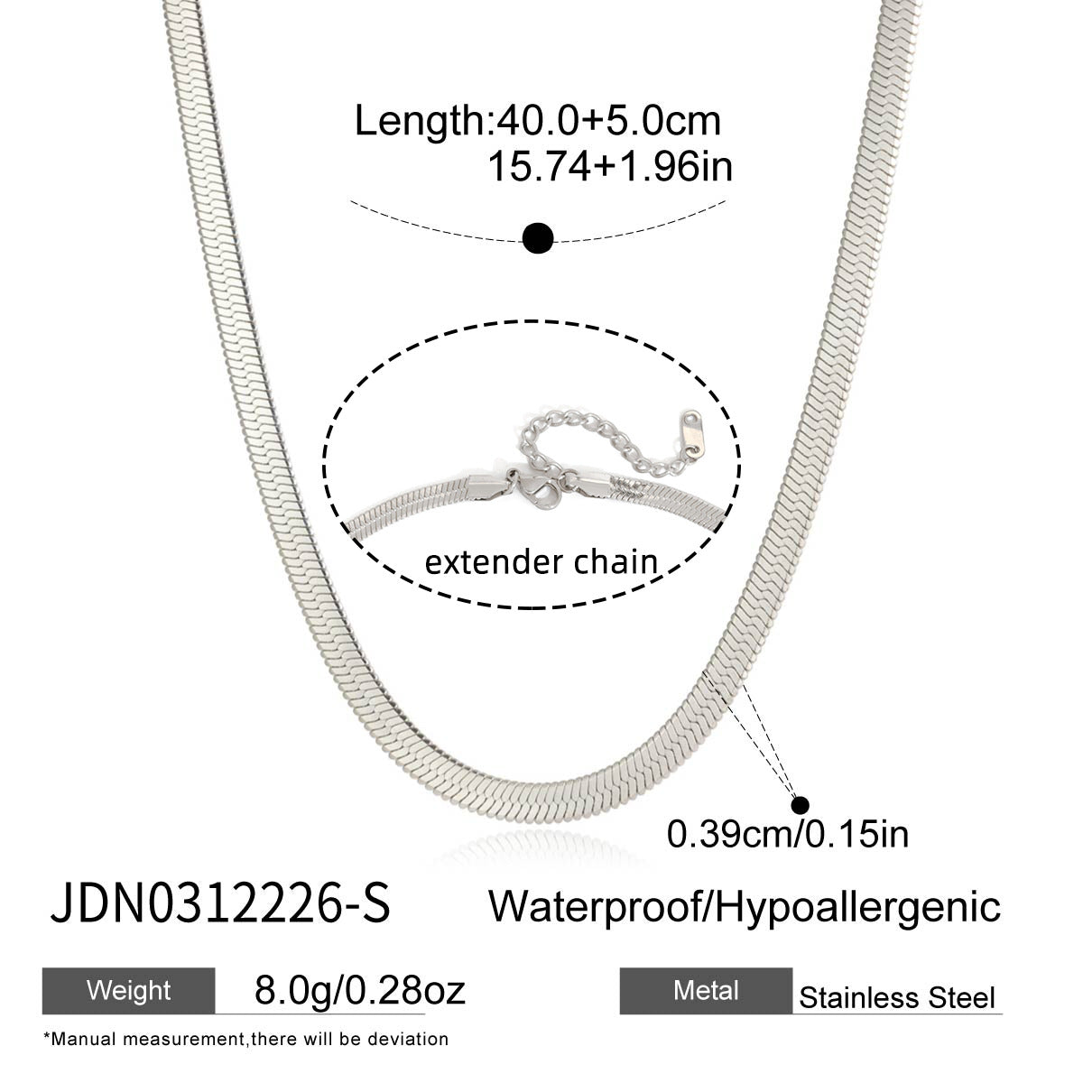 Minimalist Elegant Heart Stainless Steel PVD Necklace for Women