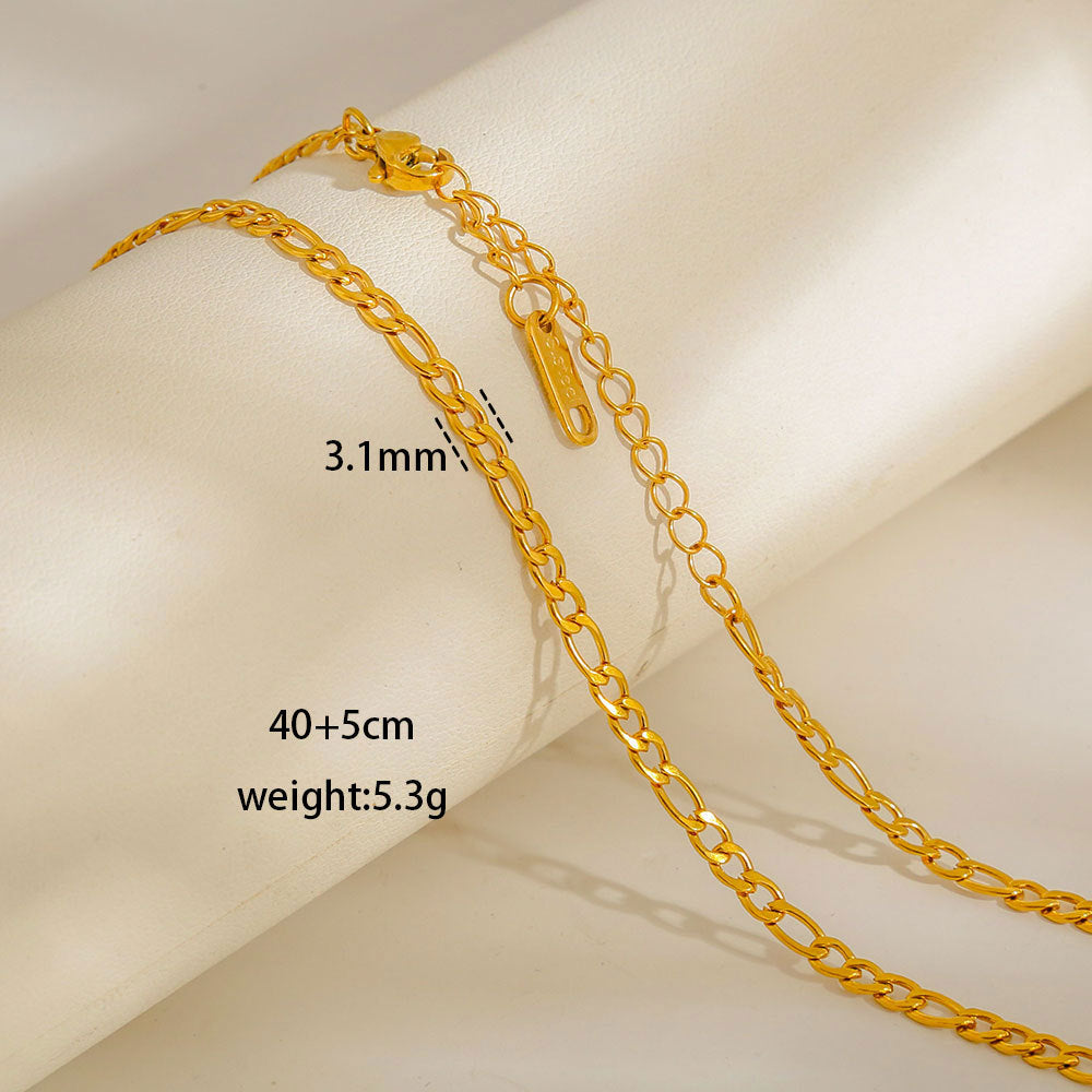 Collana con Ciondoli Geometrici Minimalisti in Acciaio al Titanio Placcato con Nappe, Charm Fai da Te per Donne
