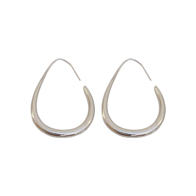 Orecchini Minimalisti a Goccia Lucidi da Donna in Rame con Finitura Galvanizzata Design Geometrico