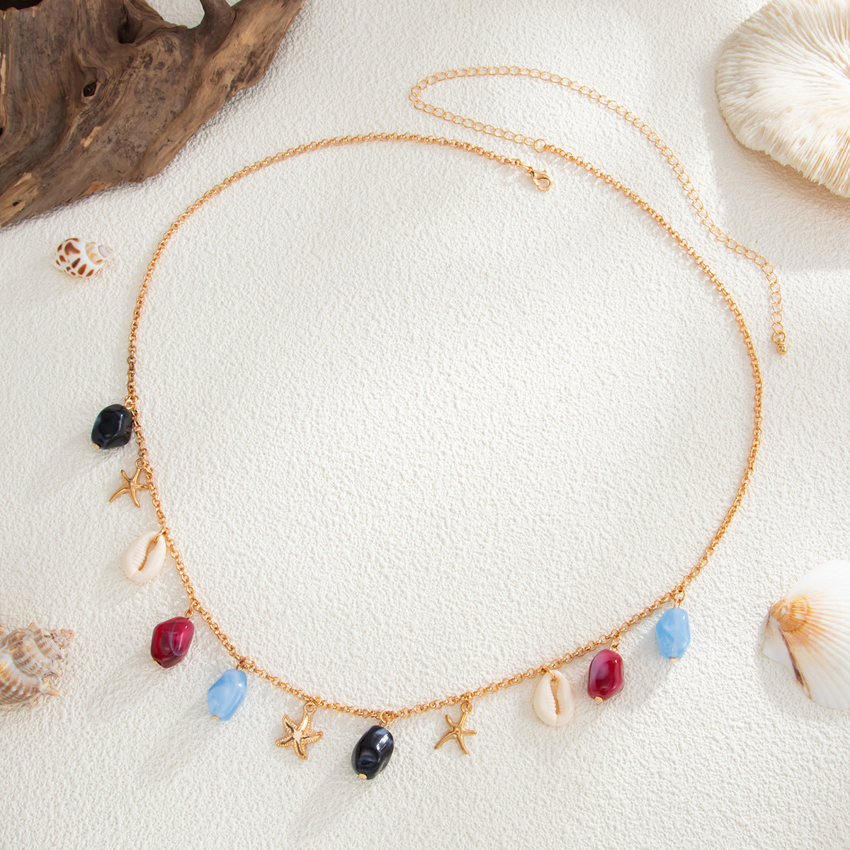 Bohemian Polished Iron Body Chain with Tassel and Lobster Clasp for Women