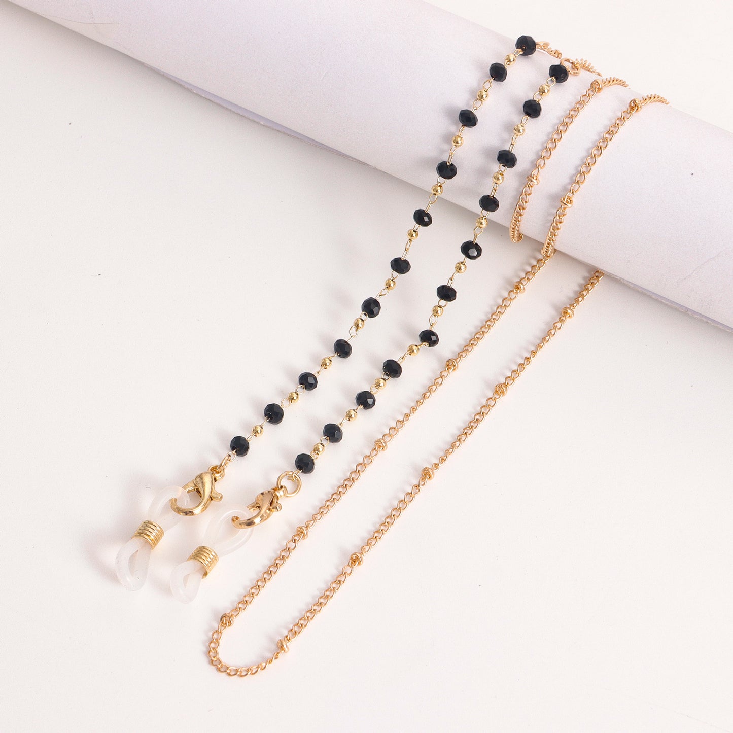 Fashion Colorful Crystal Inlaid Alloy Glasses Chain Mask Holder