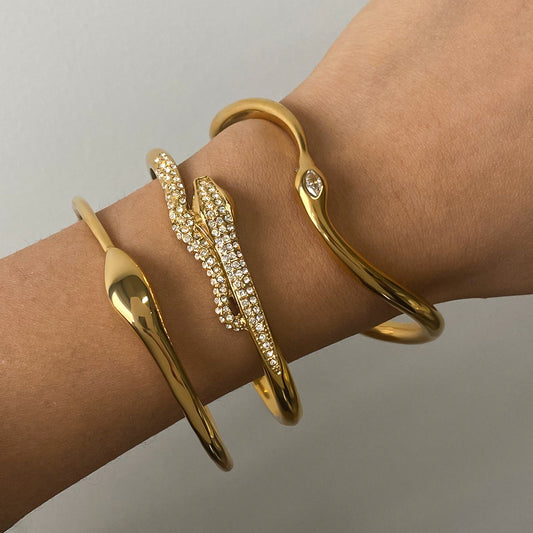 Snake Shape Plated Stainless Steel Bracelet
