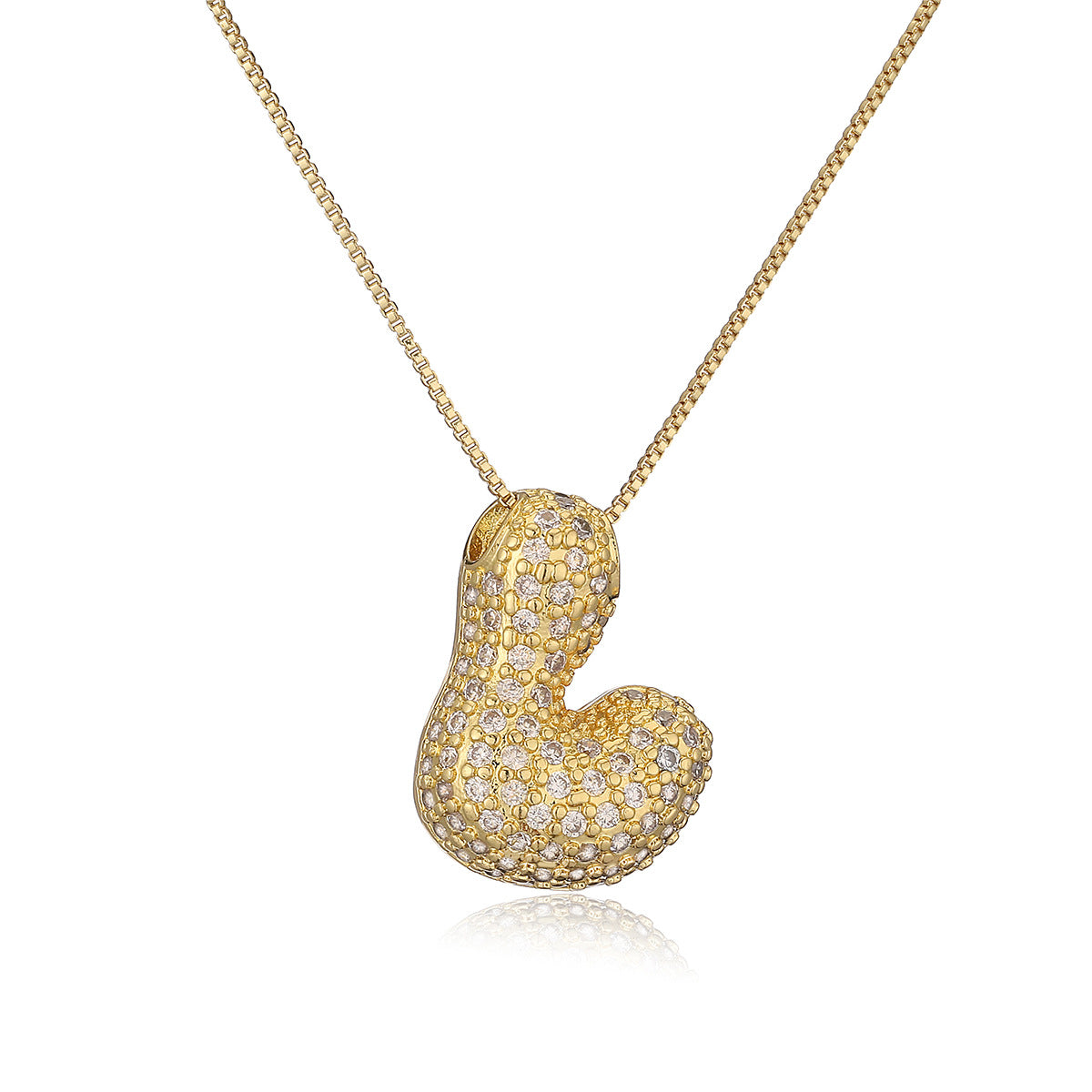 Collana a forma di lettera minimalista in rame placcato oro vero da donna