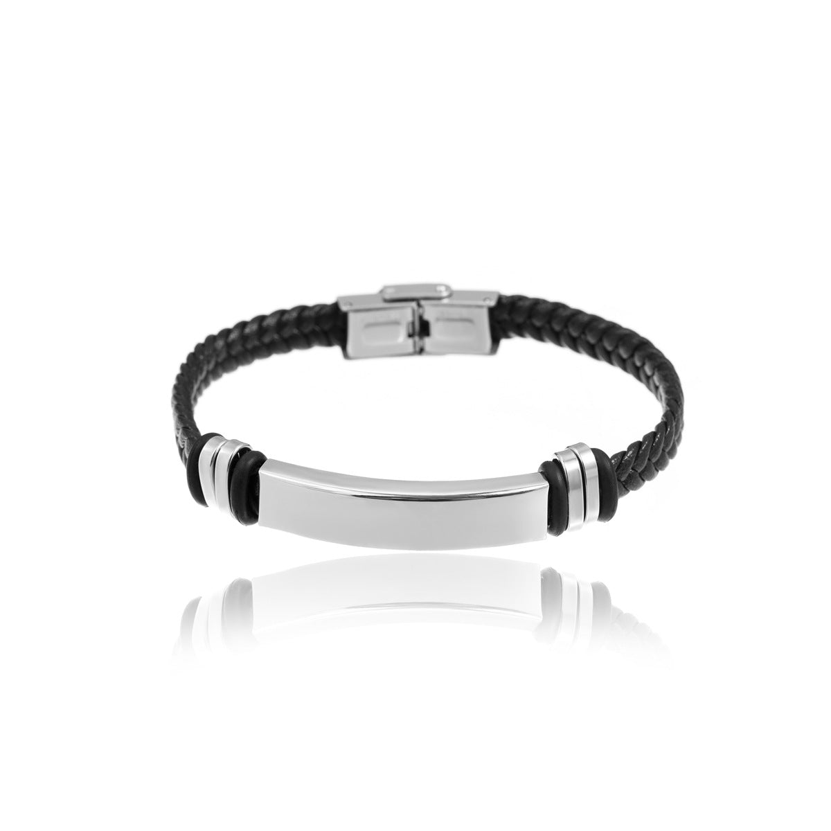 Fashion Stainless Steel Braided Bracelet with Engraving Option for Men and Women