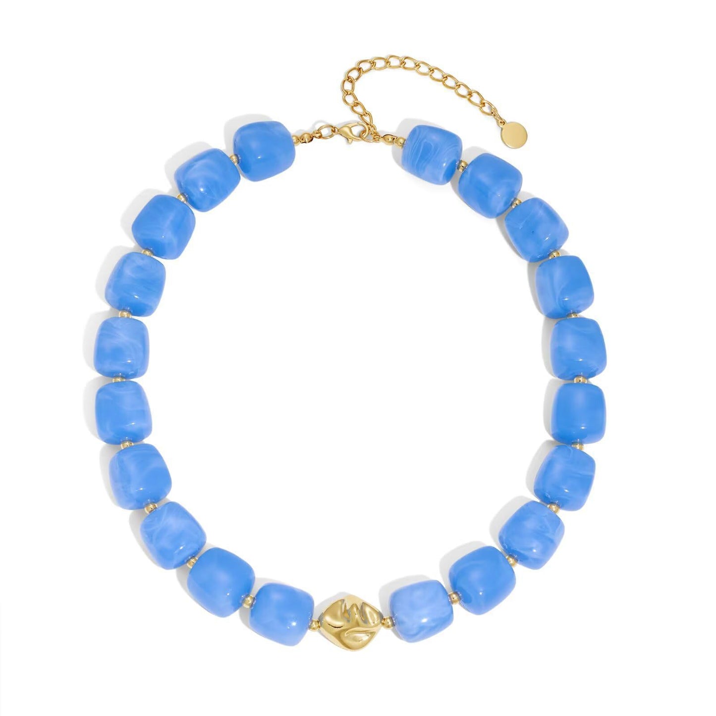 Luxury Geometric Resin Pendant Acrylic Ball Chain Necklace for Women