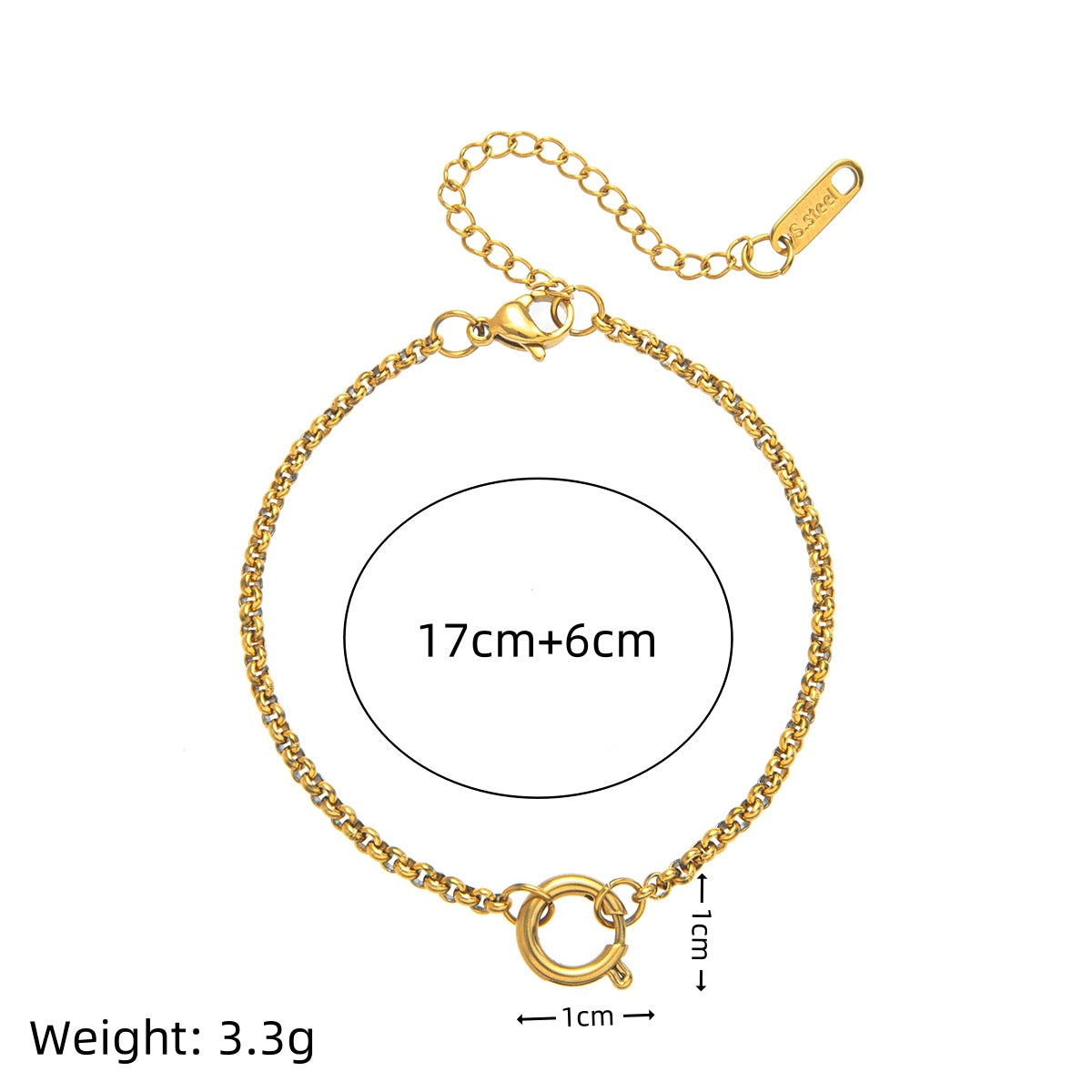 Vintage 18K Gold Plated Stainless Steel Mushroom Charm Bar