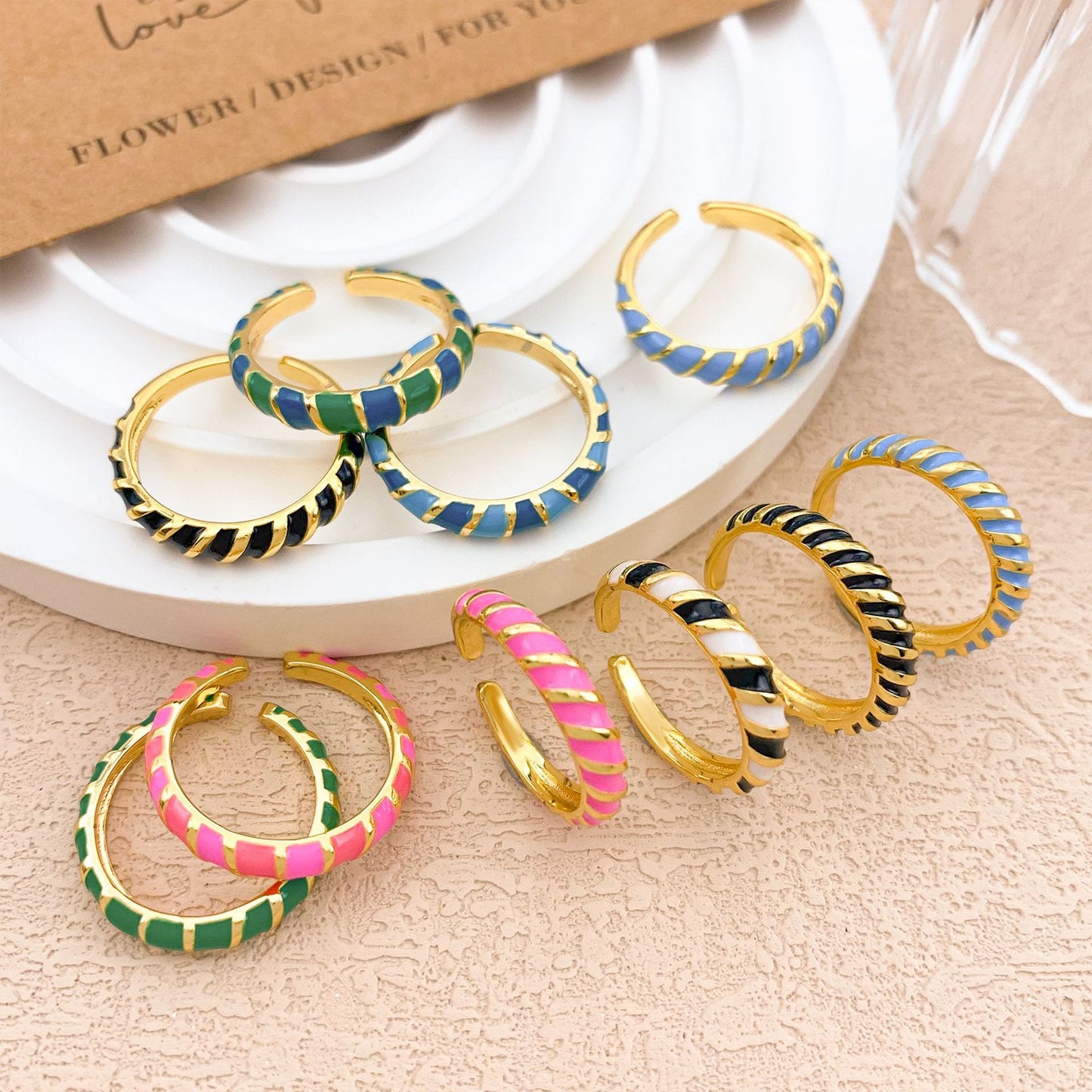 Minimalist Luxury Geometric Open Ring Alloy Gold Plated Women's Jewelry