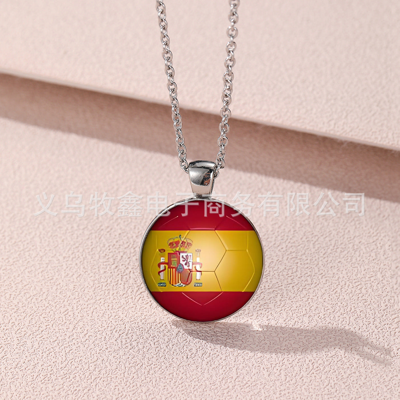 Geometric Cartoon Alloy Pendant Necklace Unisex World Cup Commemorative Jewelry