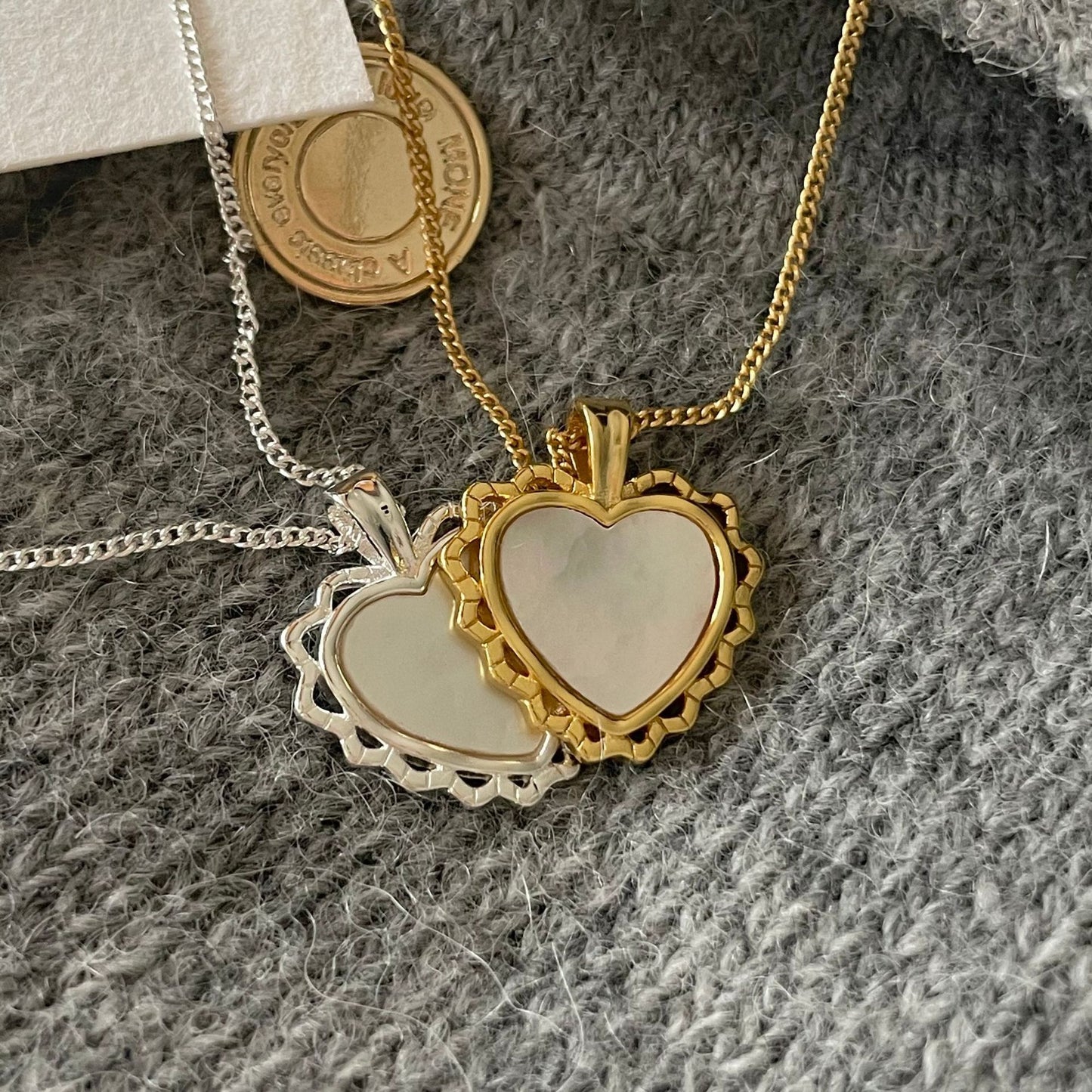 Minimalist Heart-Shaped 925 Sterling Silver Necklace with Shell Pendant for Women