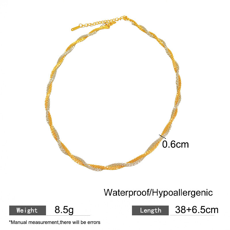 Minimalist Geometric Titanium Steel Rope Chain Necklace
