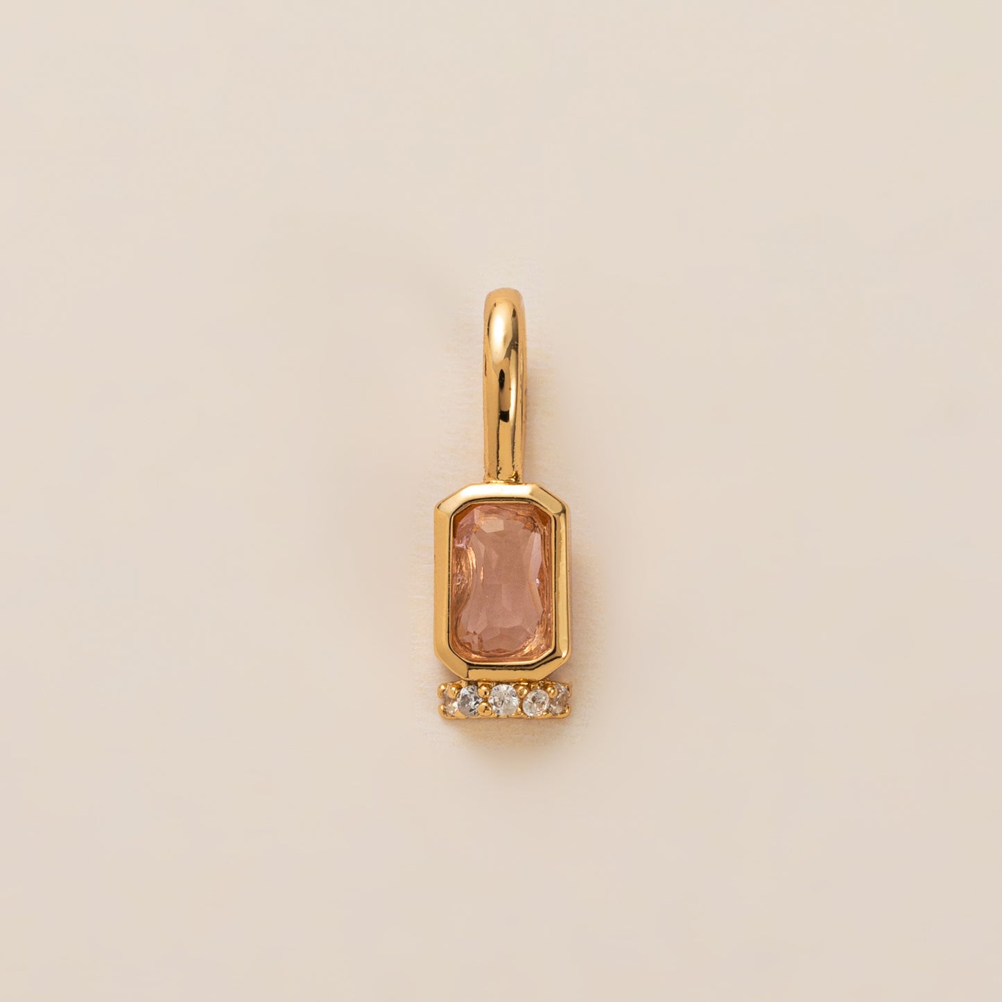 Minimalist Geometric Round Square Brass Plated Pendant Charm Bar with Openable Clasp