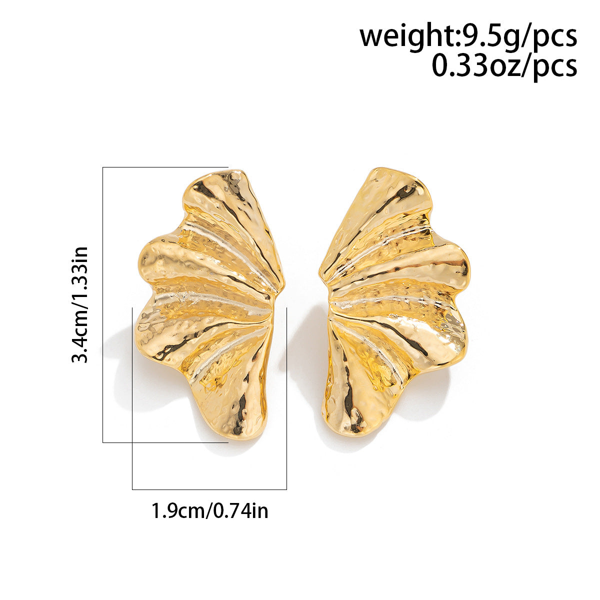 Exaggerated Streetwear Zinc Alloy Plated Ginkgo Leaf Earrings for Women